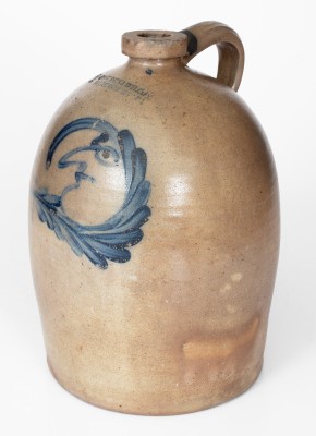 COWDEN & WILCOX / HARRISBURG, PA Man-in-the-Moon Jug, Pictured in Made of Mud