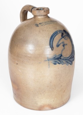 COWDEN & WILCOX / HARRISBURG, PA Man-in-the-Moon Jug, Pictured in Made of Mud