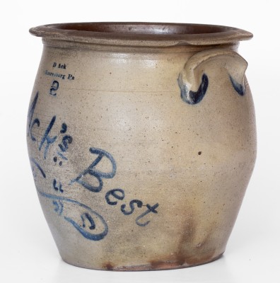 Exceedingly Rare D Ack / Mooresburg PA 2 Gal. Stoneware Jar Inscribed 