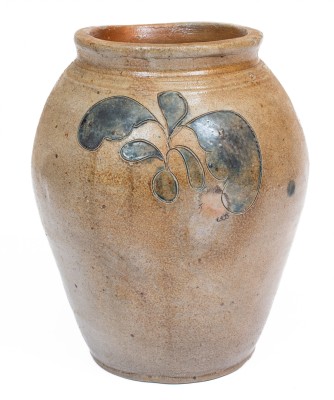 Extremely Rare J. REMMEY / NEW-YORK Stoneware Jar w/ Incised and Impressed Foliate Decorations