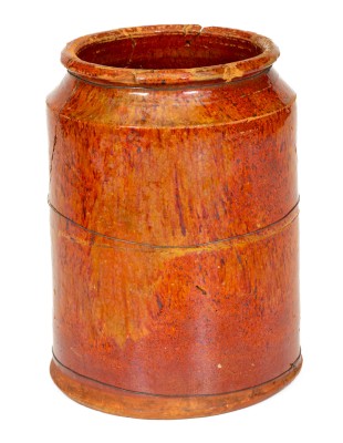 Exceedingly Rare and Important Redware Jar: 