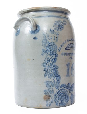 Outstanding 16-Gallon James Hamilton & Co. / Greensboro, PA Stoneware Jar