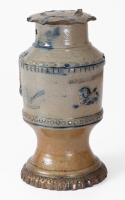 Extremely Rare Stoneware Presentation Bank w/ Bird and Lion Designs: DONATION FOR THE THIRD INTEREST