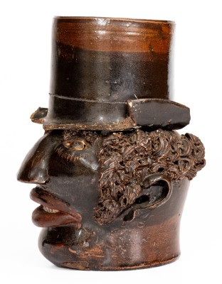 Exceptional Figural Stoneware Preacher Bank, probably Alabama, circa 1885