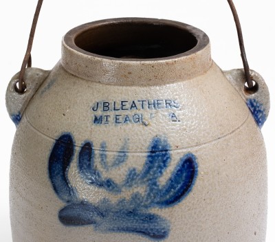 Extremely Rare J.B. LEATHERS / MT. EAGLE, PA Stoneware Batter Pail