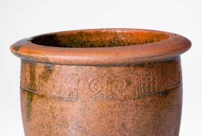 Rare Copper-Glazed Redware Jar attrib. J.A. Lowe or possibly Jackson Campbell, Greene County, TN