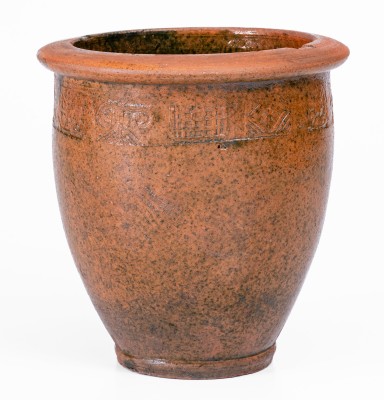 Rare Copper-Glazed Redware Jar attrib. J.A. Lowe or possibly Jackson Campbell, Greene County, TN