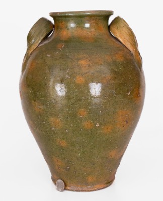 Rare and Fine Copper-Glazed Redware Jar attrib. Christopher Alexander Haun, Greene County, Tennessee