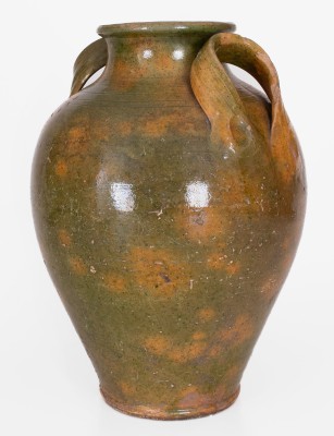 Rare and Fine Copper-Glazed Redware Jar attrib. Christopher Alexander Haun, Greene County, Tennessee