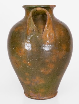 Rare and Fine Copper-Glazed Redware Jar attrib. Christopher Alexander Haun, Greene County, Tennessee