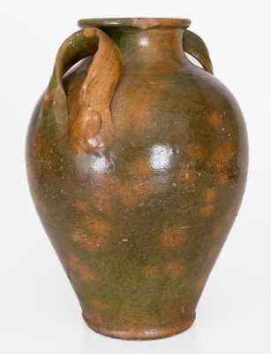 Rare and Fine Copper-Glazed Redware Jar attrib. Christopher Alexander Haun, Greene County, Tennessee