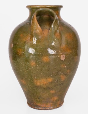 Rare and Fine Copper-Glazed Redware Jar attrib. Christopher Alexander Haun, Greene County, Tennessee