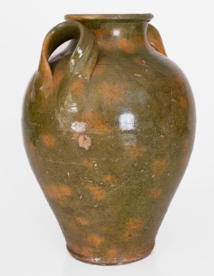 Rare and Fine Copper-Glazed Redware Jar attrib. Christopher Alexander Haun, Greene County, Tennessee