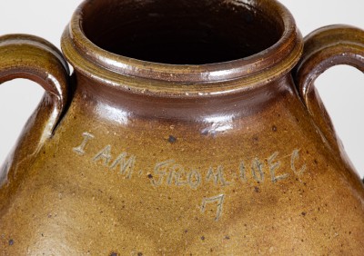 Extremely Rare Stoneware Vase Inscribed 