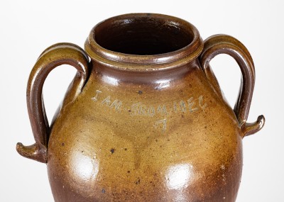 Extremely Rare Stoneware Vase Inscribed 