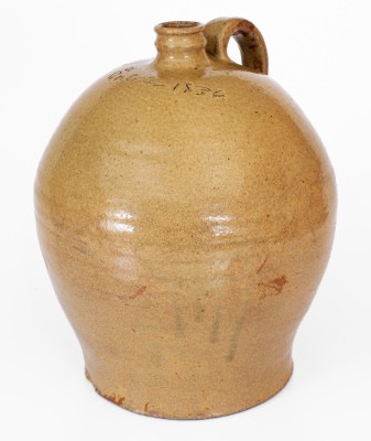 Very Rare attrib. David Drake, Pottersville, Edgefield District, SC Stoneware Jug: 