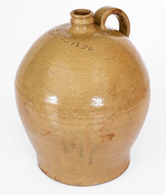 Very Rare attrib. David Drake, Pottersville, Edgefield District, SC Stoneware Jug: 