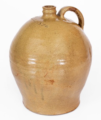 Very Rare attrib. David Drake, Pottersville, Edgefield District, SC Stoneware Jug: 