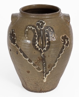 Exceptional Five-Gallon Stoneware Jar w/ Elaborate Two-Color Slip Decoration, att. Phoenix Factory, Edgefield District, SC, c1840