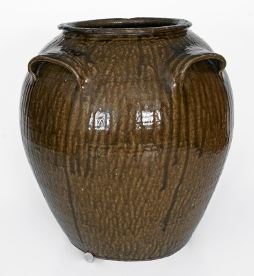 Outstanding Fifteen-Gallon Alkaline-Glazed Stoneware Jar, Stamped DS (Daniel Seagle, Vale, NC, c1840)