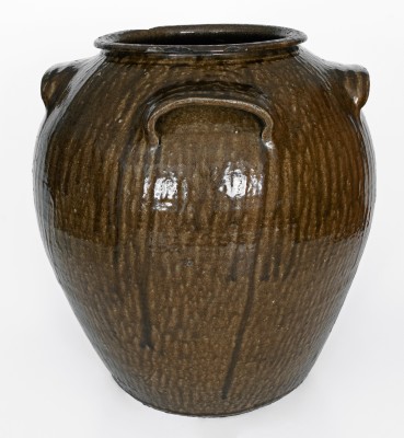 Outstanding Fifteen-Gallon Alkaline-Glazed Stoneware Jar, Stamped DS (Daniel Seagle, Vale, NC, c1840)