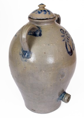 Very Important Lidded Stoneware Water Cooler w/ Incised Decoration: 