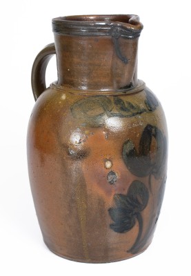 Rare A. KEISTER & .CO / STRASBURG, VA Two-Gallon Stoneware Pitcher w/ Elaborate Decoration, circa 1850