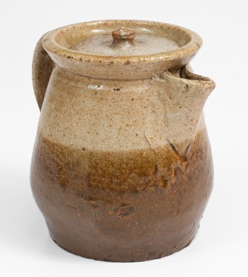 Rare Stoneware Coffee Boiler w/ Two-Tone Glaze, attrib. Stork/Landrum Pottery, Columbia, SC, c1880