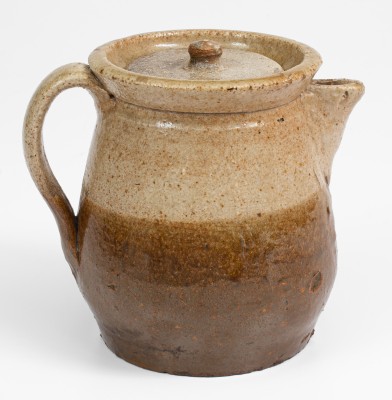 Rare Stoneware Coffee Boiler w/ Two-Tone Glaze, attrib. Stork/Landrum Pottery, Columbia, SC, c1880