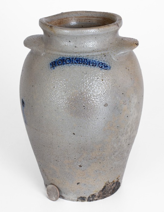 Fine ROCKBRIDGE (John Morgan, Rockbridge County, VA) Stoneware Jar, circa 1830