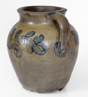 Very Rare Rockingham County, VA Vertical-Handled Stoneware Jar attrib. Andrew Coffman / Zigler, Timberville, circa 1835