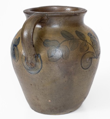 Very Rare Rockingham County, VA Vertical-Handled Stoneware Jar attrib. Andrew Coffman / Zigler, Timberville, circa 1835