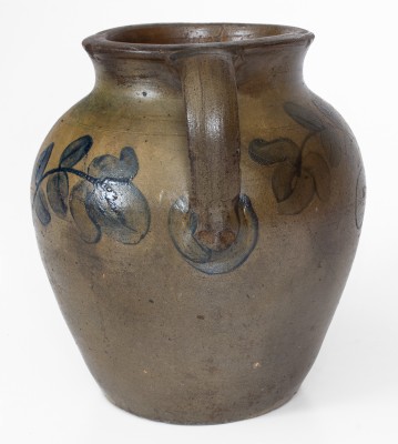 Very Rare Rockingham County, VA Vertical-Handled Stoneware Jar attrib. Andrew Coffman / Zigler, Timberville, circa 1835