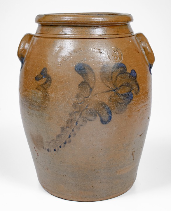 Extremely Rare WEAVER & BRO / Knoxville / Tenn Three-Gallon Stoneware Jar, c1872-1882