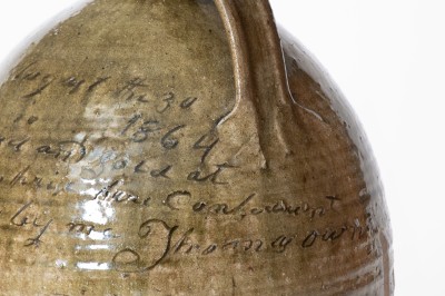 Highly Important Thomas Owenby, Union District, SC 1864 Stoneware Jug: 