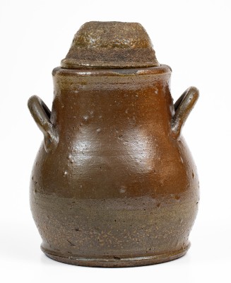 Possibly Unique W GRINSTAFF, Tennessee Salt-Glazed Stoneware Lidded Sugar Bowl