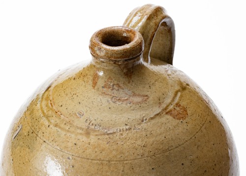 Rare and Important DANIEL CRIBBS / TUSCALOOSA, Alabama Stoneware Jug, circa 1830