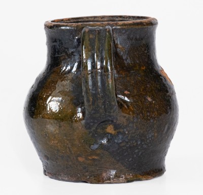 Extremely Rare Copper-Glazed Redware Sugar Bowl, attrib. Christopher Alexander Haun, Greene County, TN