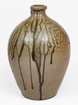 Exceptional Two-Gallon Salt-Glazed Stoneware Jug attrib. Craven Family, Randolph or Moore County, NC