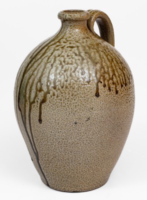 Exceptional Two-Gallon Salt-Glazed Stoneware Jug attrib. Craven Family, Randolph or Moore County, NC